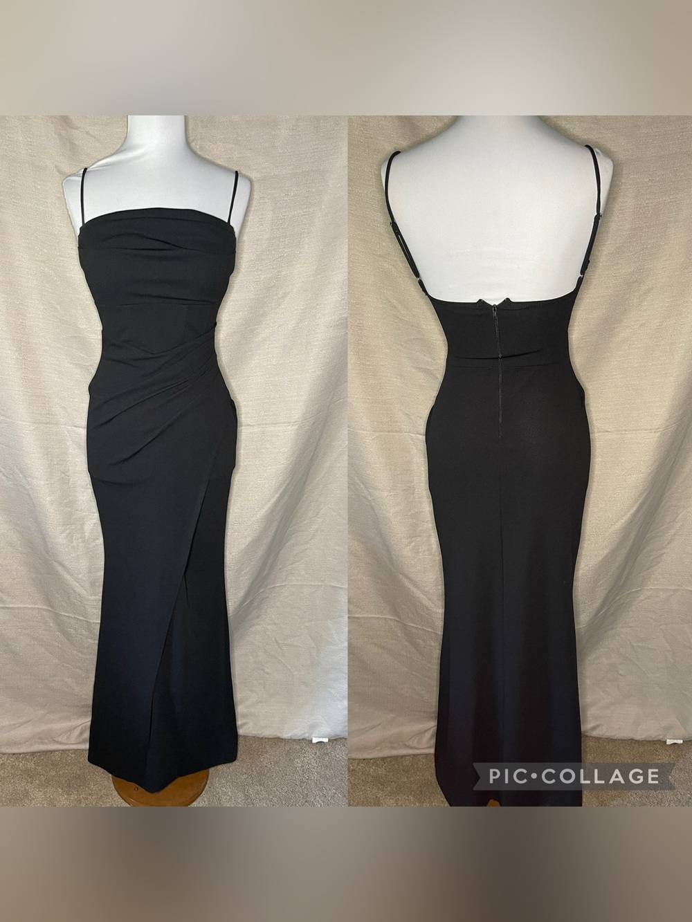 Windsor Black Strapless Ruched Evening Gown